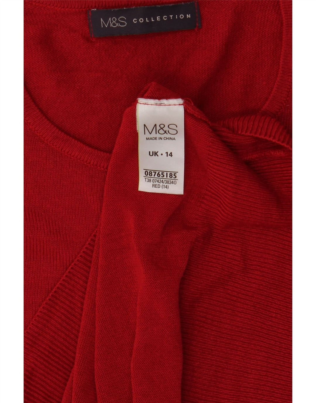 Marks & Spencer Dame sweater med rund hals DK 14 Stor Rød