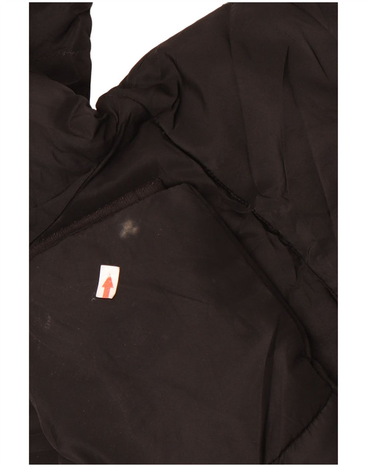 Zara Womens Oversized Crop hættepolstret jakke UK 10 Small Black Polyester