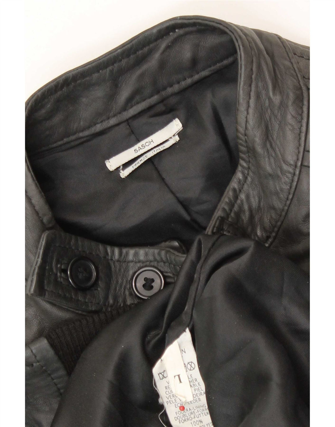 Sasch Herre Military Læderjakke UK 40 Large Black