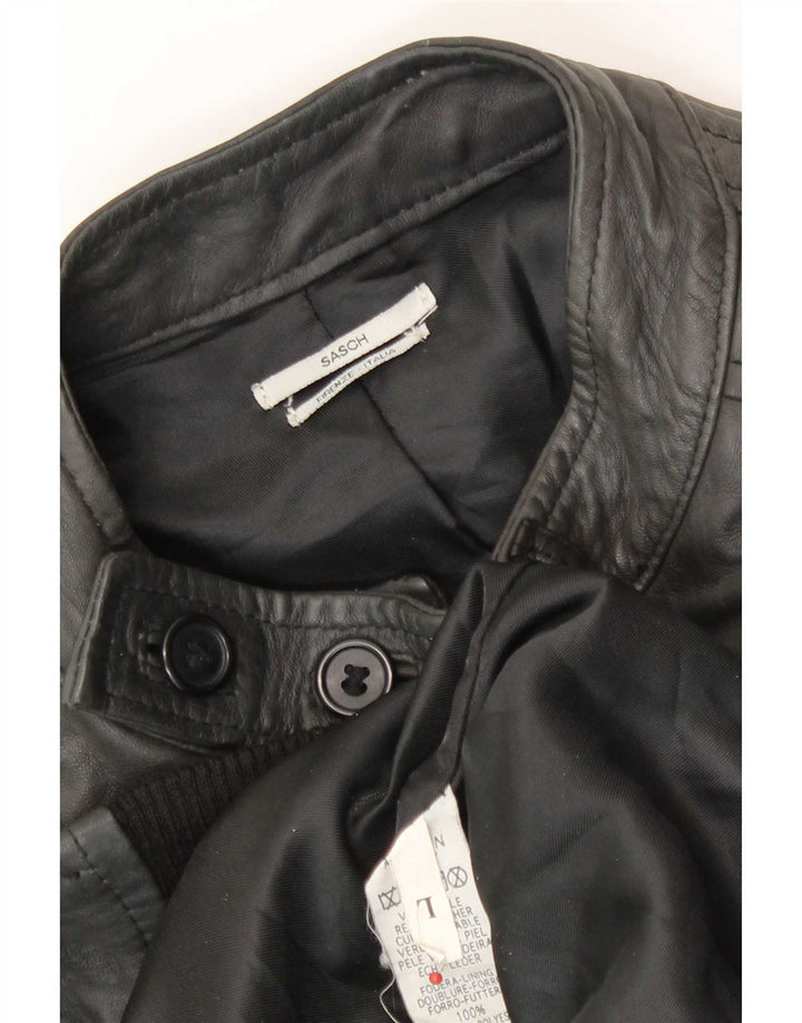 Sasch Herre Military Læderjakke UK 40 Large Black