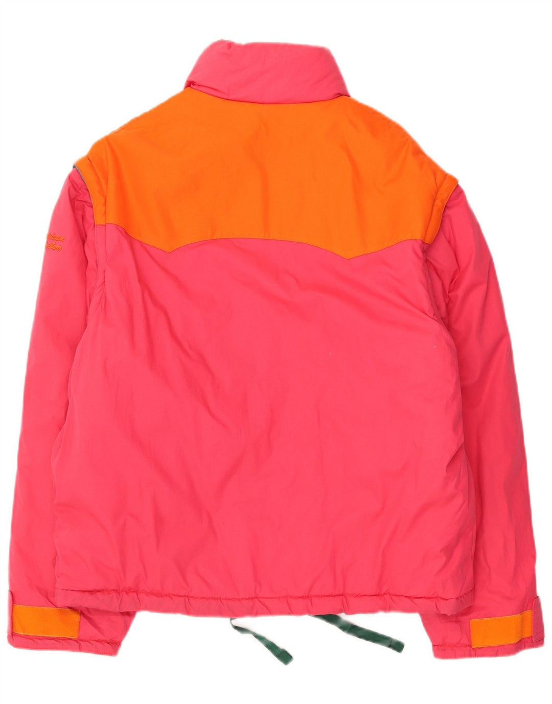 AMERICAN SYSTEM Womens Padded Jacket UK 16 Large Pink Colourblock