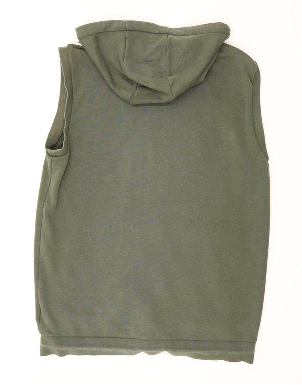 Adidas Dame Ærmeløs Hættetrøje Sweater UK 16 Stor Grøn Bomuld