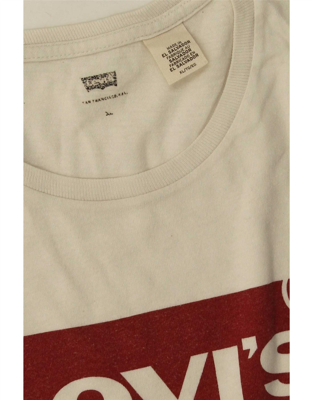 Levi's Herre grafisk T-shirt Top XL Hvid