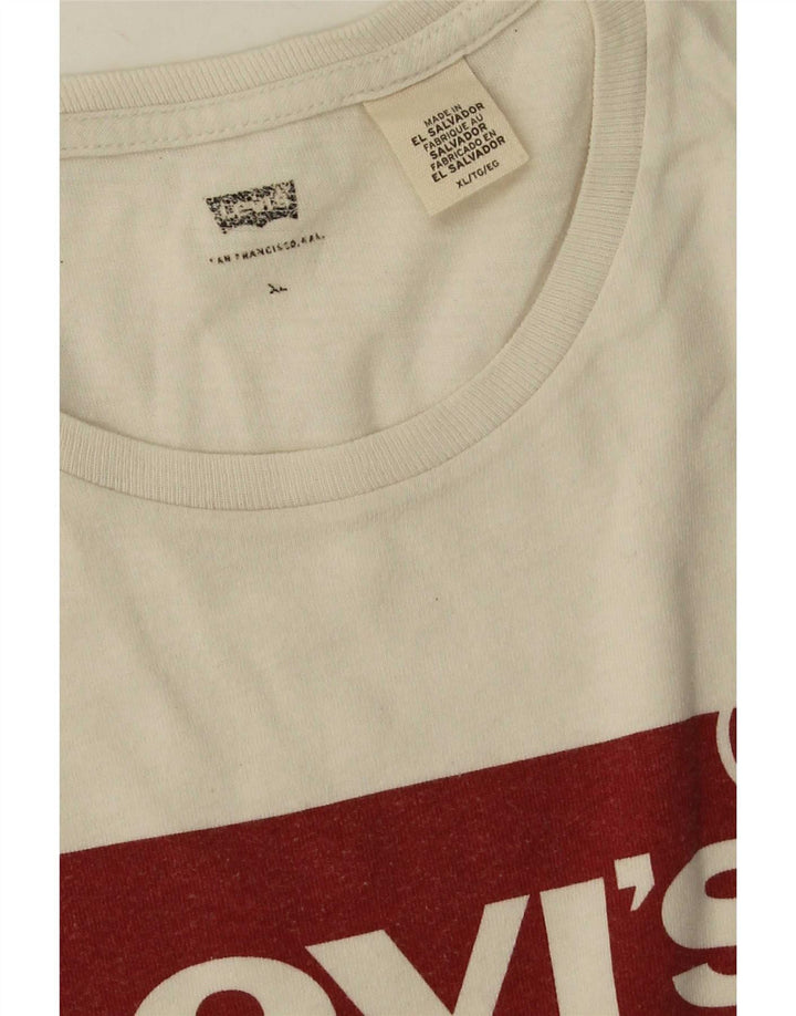 Levi's Herre grafisk T-shirt Top XL Hvid