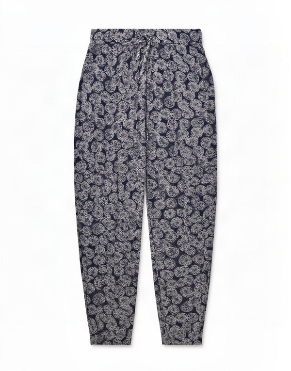 Fat Face Dame joggerbukser UK 8 Small W27 L27 Navy Blue Floral