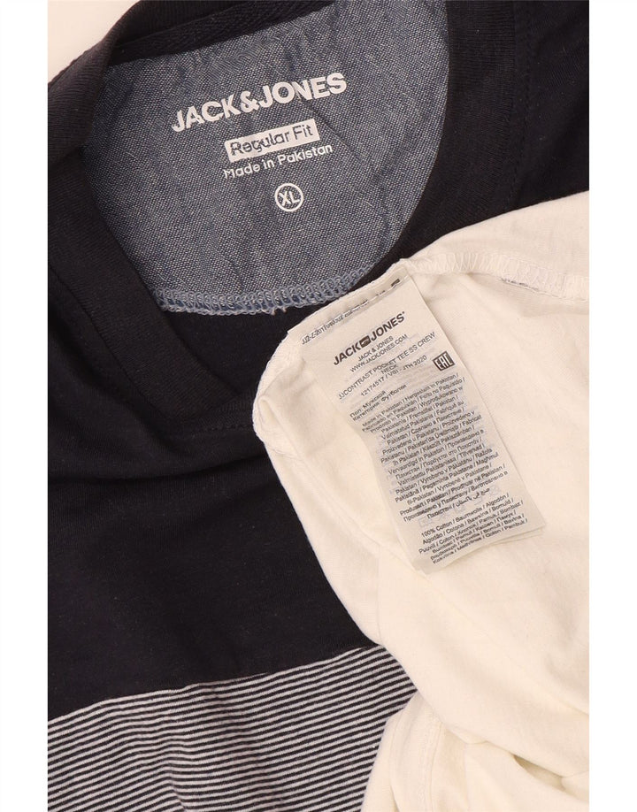 Jack & Jones Herre Regular Fit T-Shirt Top XL Flerfarvet Colourblock