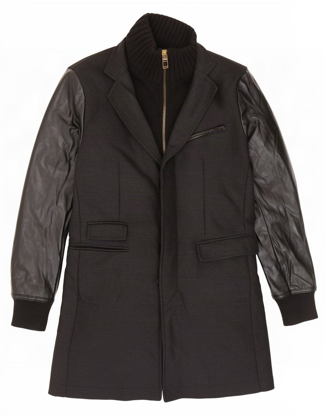 Zara Herre Overfrakke UK 44 2XL Sort Polyester