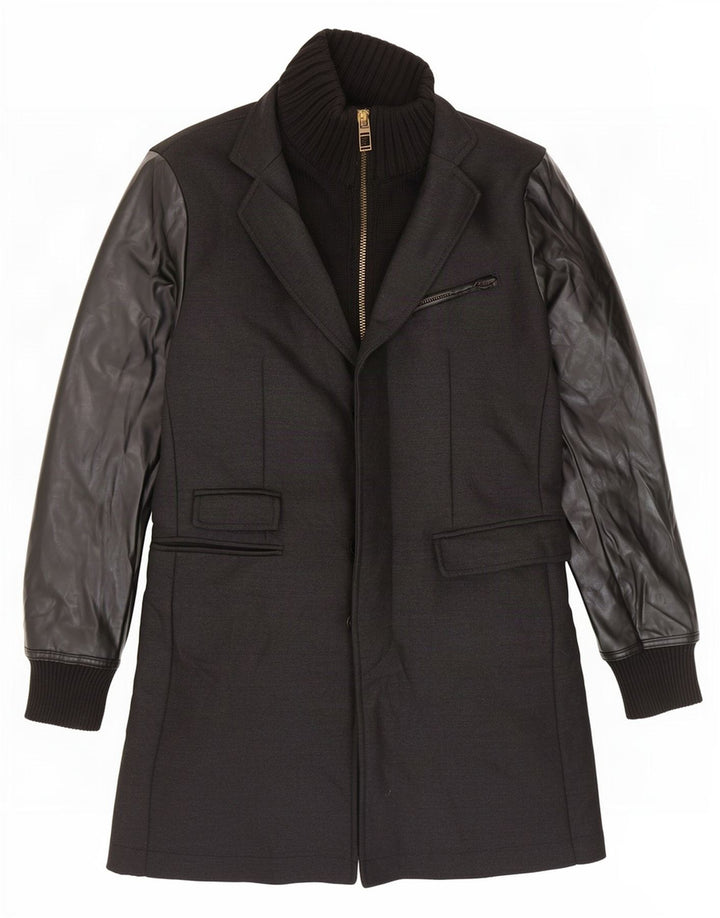 Zara Herre Overfrakke UK 44 2XL Sort Polyester