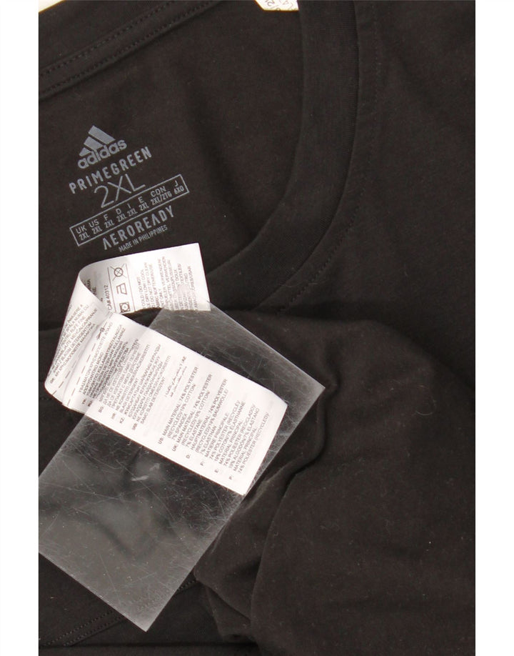 ADIDAS Mens Aeroready T-Shirt Top 2XL Black Polyester Vintage Adidas and Second-Hand Adidas from Messina Hembry 