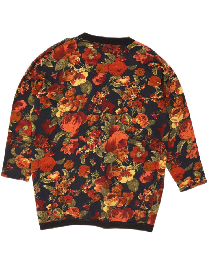 VINTAGE Womens Cardigan Sweater UK 14 Medium Multicoloured Floral Vintage Vintage and Second-Hand Vintage from Messina Hembry 