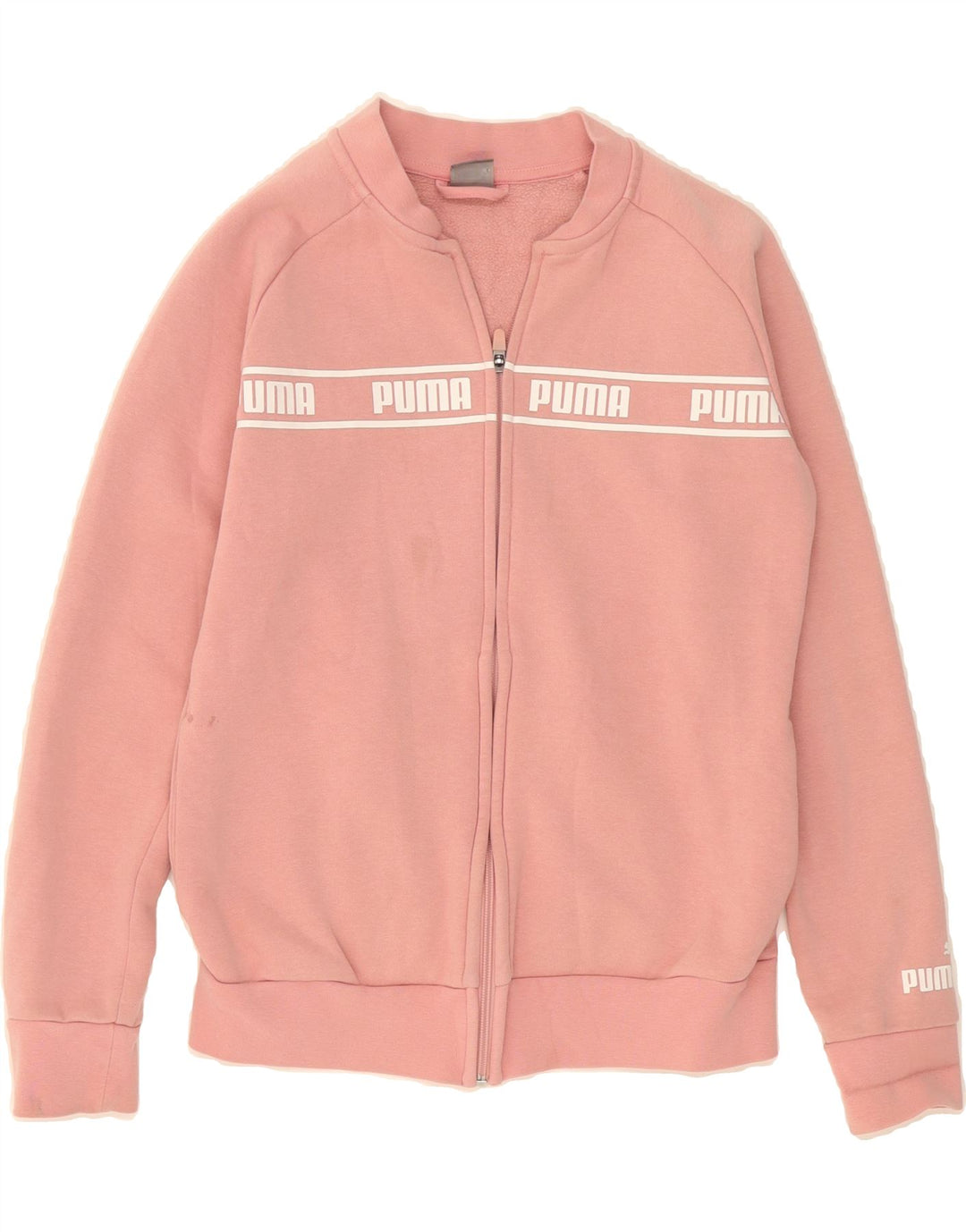 PUMA Womens Graphic Tracksuit Top Jacket UK 10 Small Pink Cotton Vintage Puma and Second-Hand Puma from Messina Hembry 