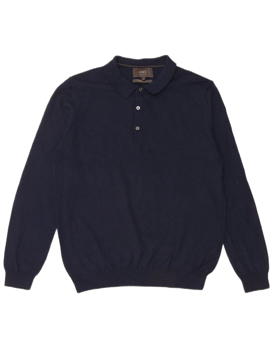 Marks & Spencer Herre Polo Neck Jumper Sweater Stor Marineblå Akryl