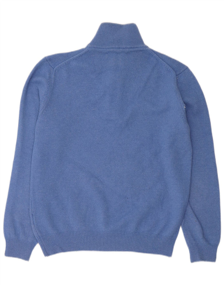 Marlboro Classics Herre Zip Neck Jumper Sweater Medium Blue Wool