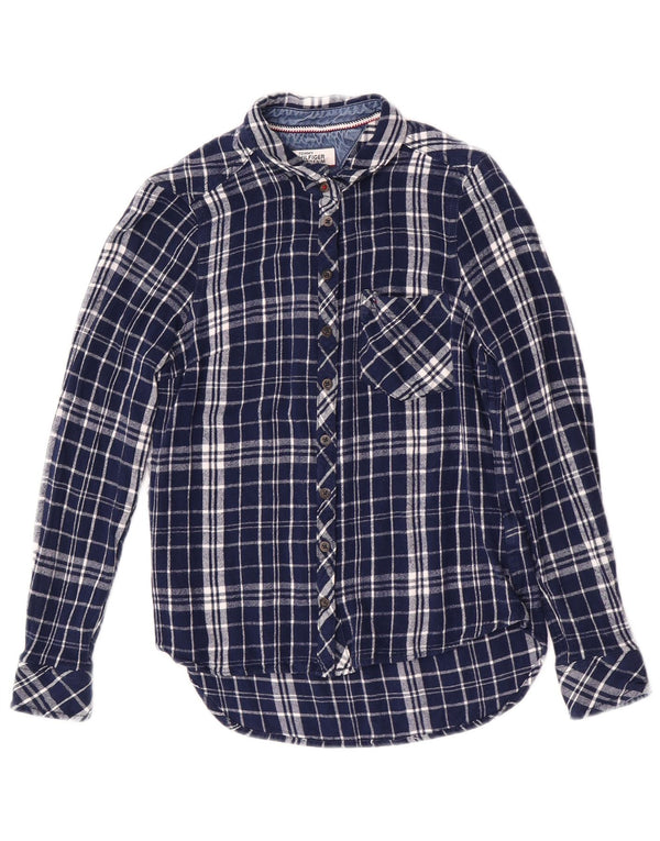Tommy Hilfiger piger flannelskjorte 8-9 år Lille marineblå ternet viskose