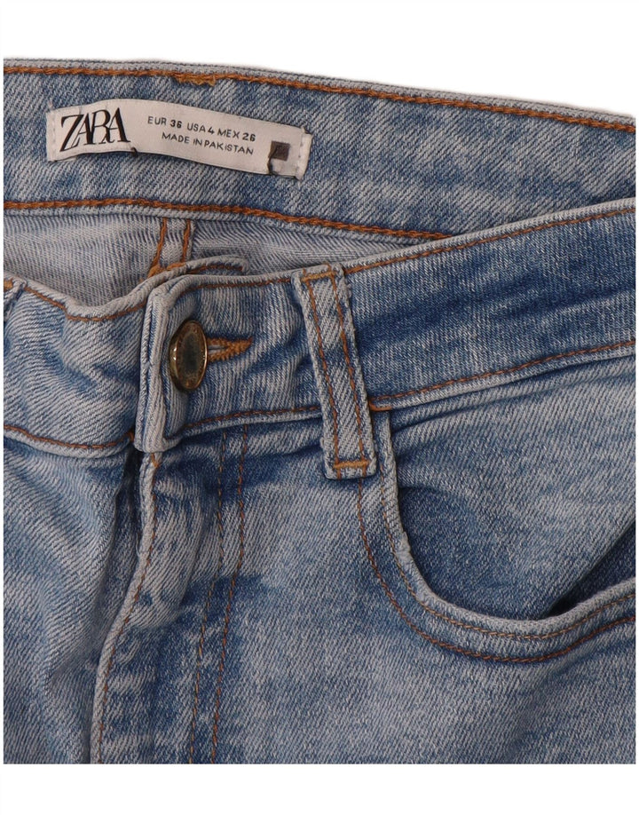 Zara Dame Flared Jeans EU 36 XS W27 L29 Blå