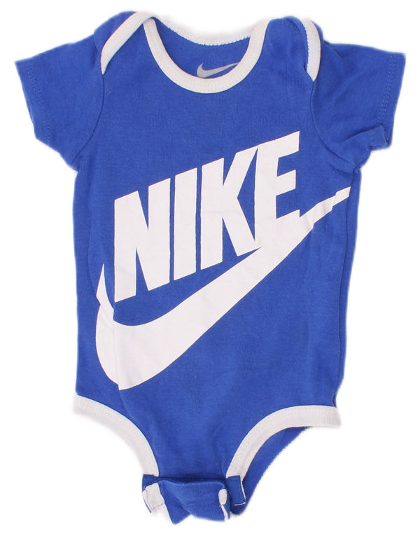 Nike Baby Boys Grafisk Bodysuit 0-3 Måneder Blå Colourblock Bomuld