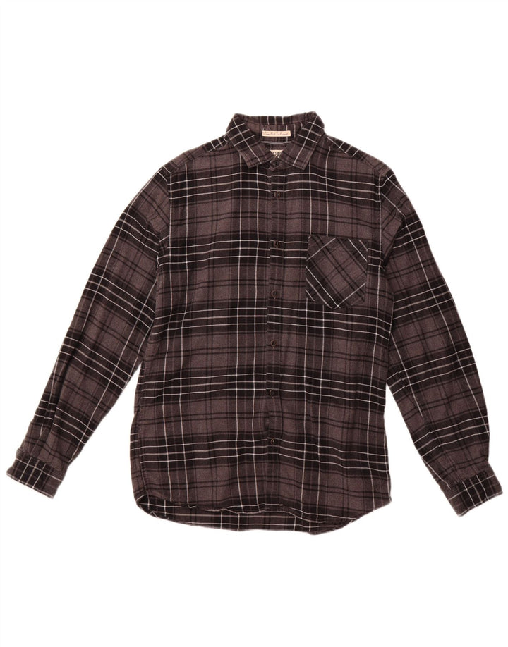 Jack & Jones herre flannelskjorte mellemgrå plaid bomuld