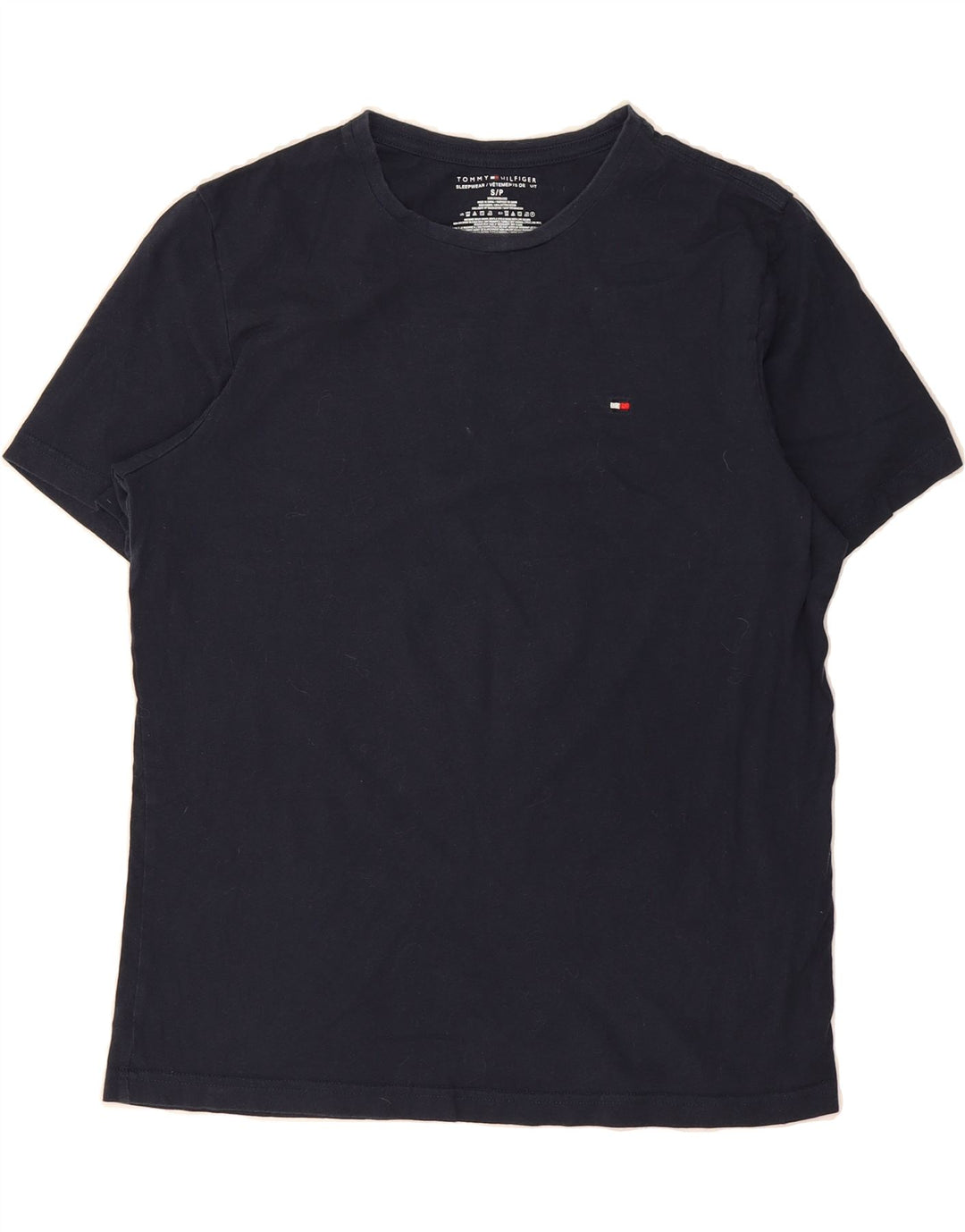 TOMMY HILFIGER Mens T-Shirt Top Small Navy Blue Cotton Vintage Tommy Hilfiger and Second-Hand Tommy Hilfiger from Messina Hembry 