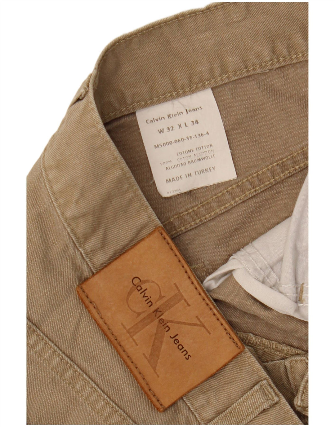 Calvin Klein Straight Jeans til mænd W32 L31 Beige Bomuld
