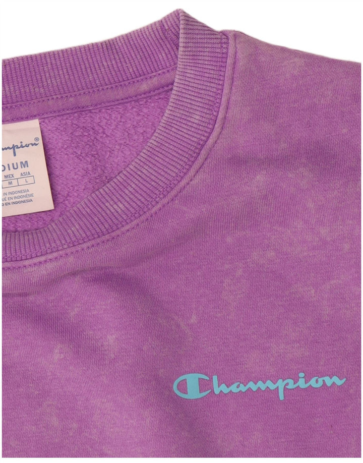 Champion Herre Sweatshirt Jumper Medium Lilla Tie Dye Bomuld