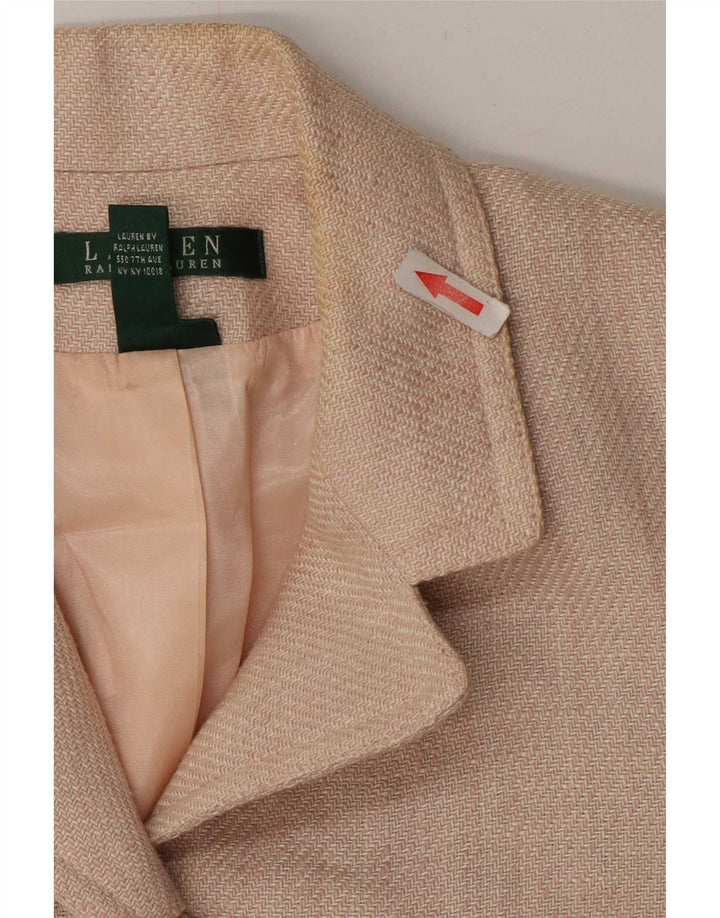 Ralph Lauren Dame 7-knaps blazerjakke US 8 Medium Beige Linen