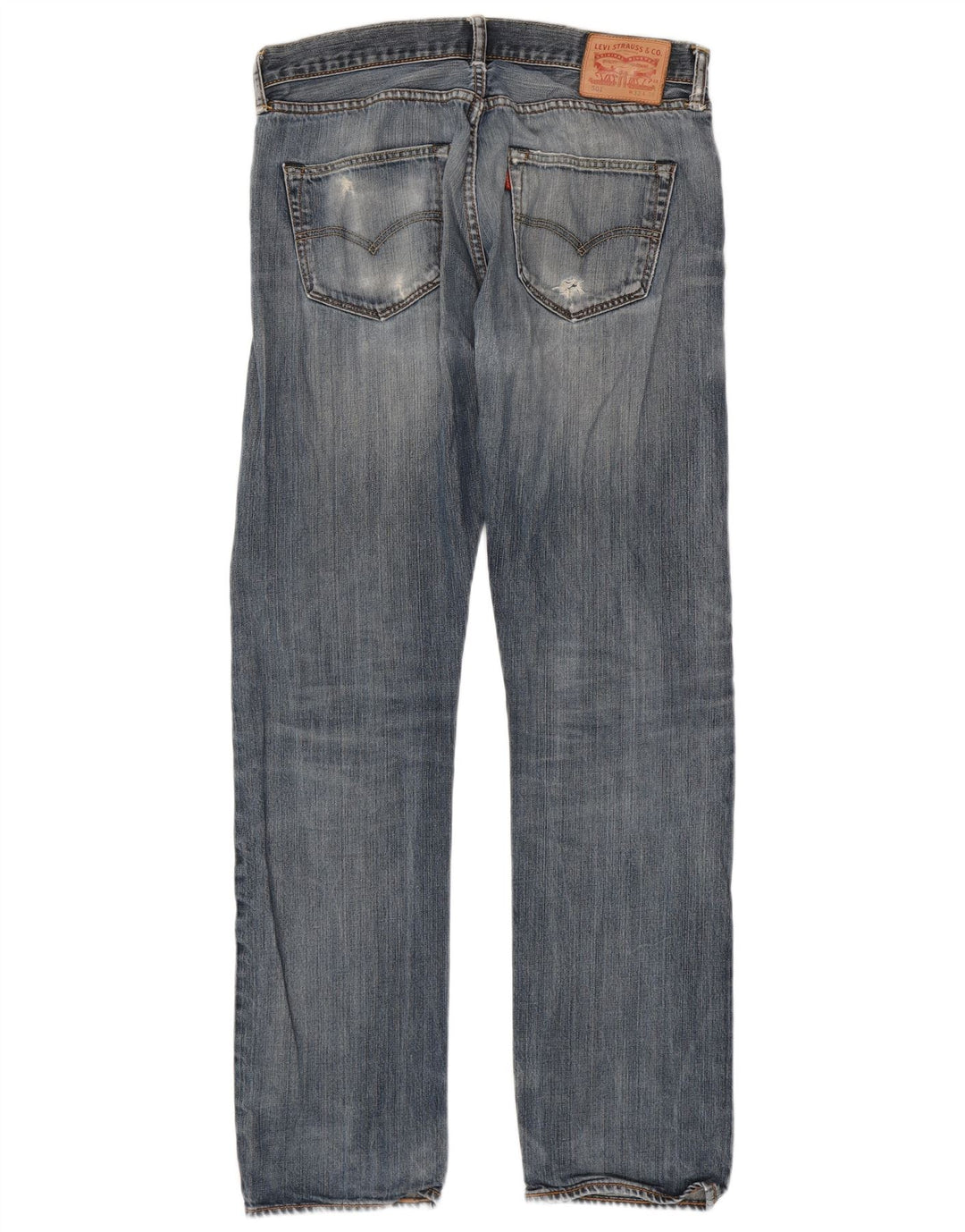 Levi's Herre 501 Distressed Straight Jeans W33 L36 Blå Bomuld