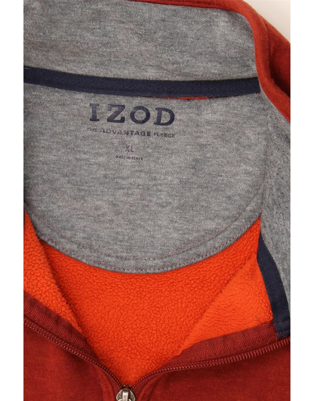 IZOD Mens Zip Neck Sweatshirt Jumper XL Orange Vintage Izod and Second-Hand Izod from Messina Hembry 