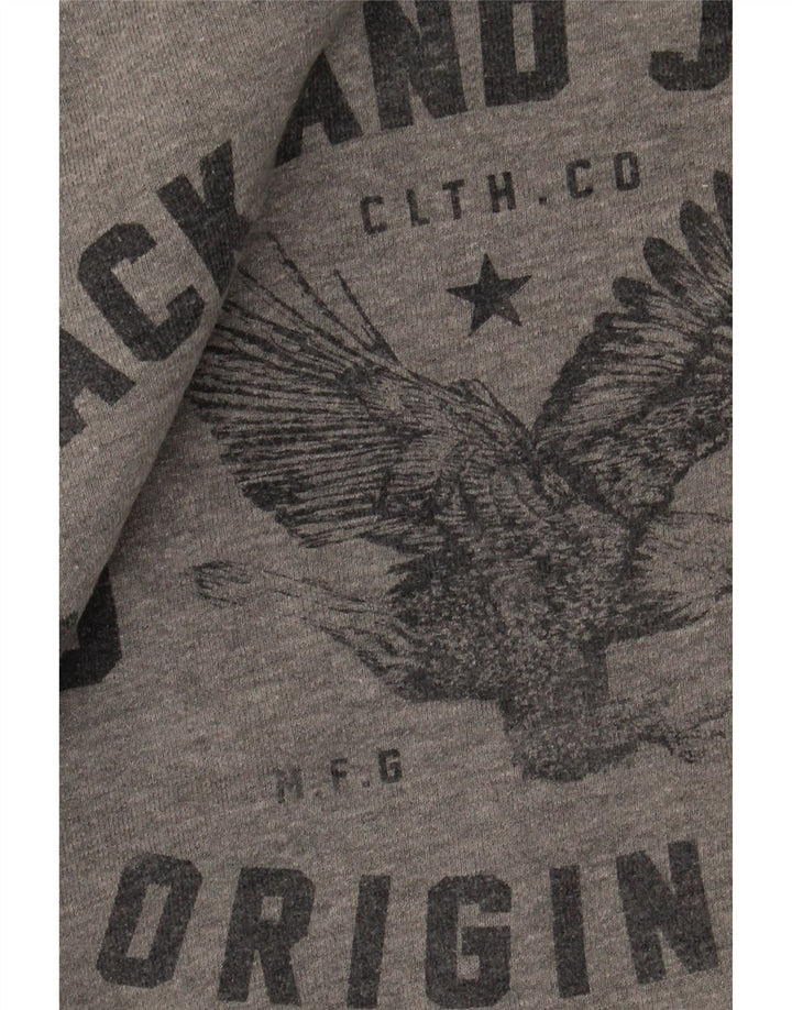 Jack & Jones grafisk sweatshirt til mænd, lille grå bomuld