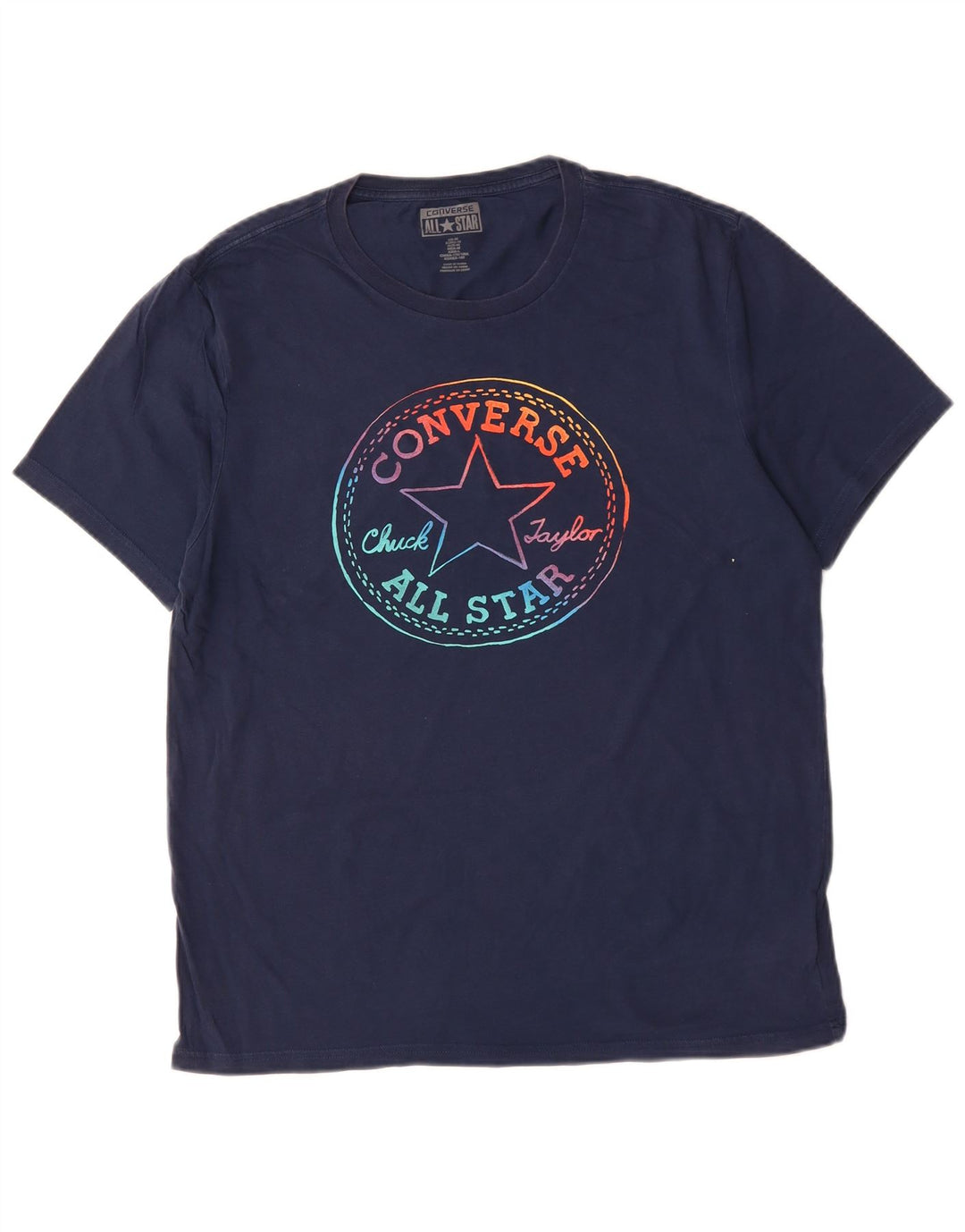 CONVERSE Herre Chuck Taylor Grafisk T-Shirt Top Medium Navyblå Bomuld