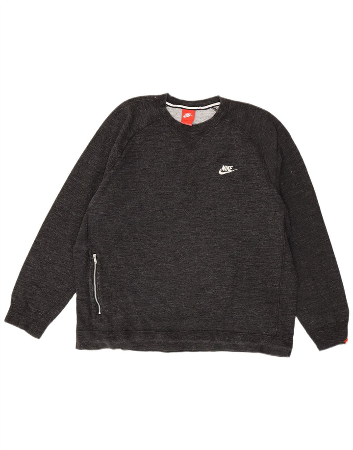 Nike Sweatshirt Jumper til mænd 2XL Grå Flecked Bomuld