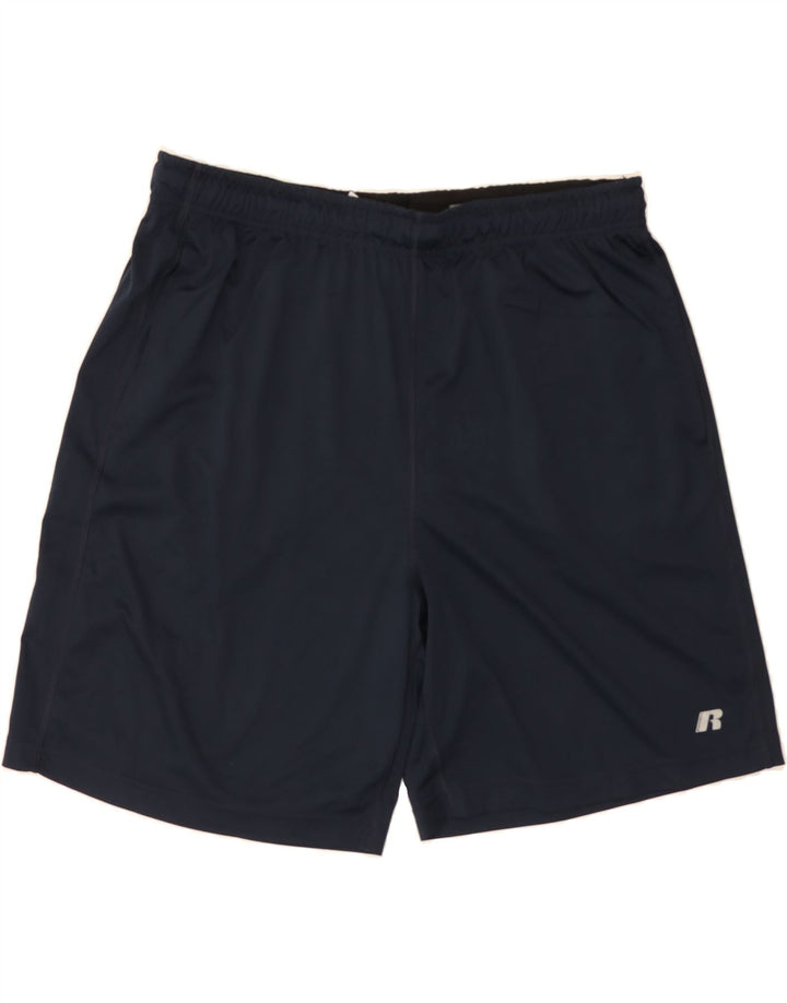 RUSSELL ATHLETIC Mens Dri-Power Sport Shorts Large  Navy Blue Polyester Vintage Russell Athletic and Second-Hand Russell Athletic from Messina Hembry 