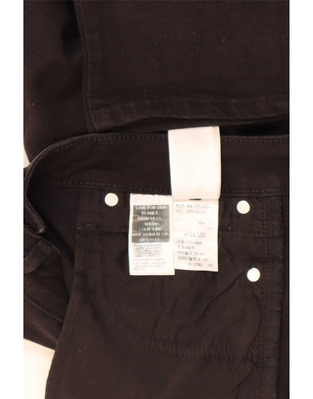 Levi's Dame 712 Slim Jeans W26 L30 Sort Bomuld