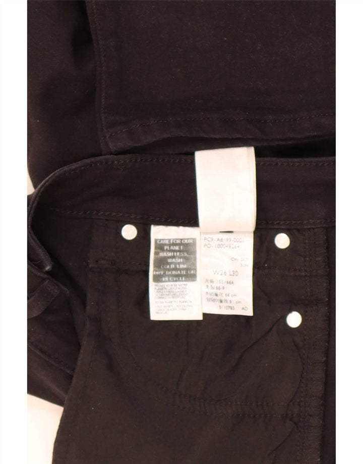 Levi's Dame 712 Slim Jeans W26 L30 Sort Bomuld