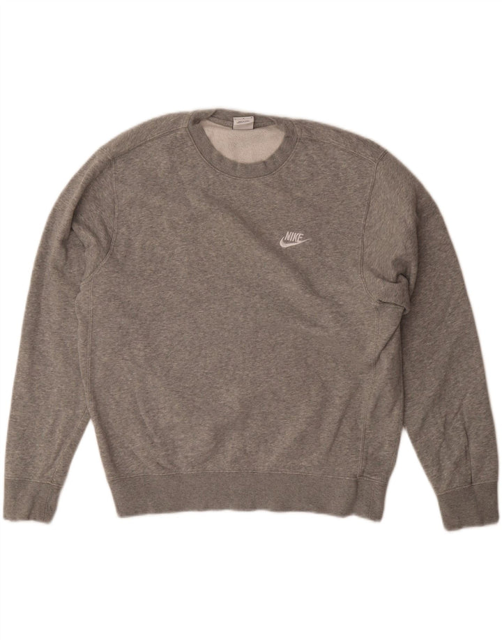 Nike Oversized Sweatshirt Jumper UK 14 Medium Grey Flecked Bomuld