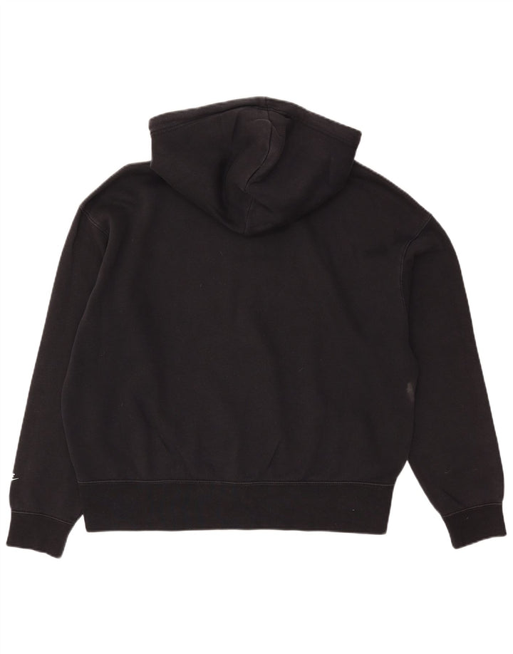 Nike Dame Grafisk Oversized Hoodie Jumper UK 14 Medium Sort Bomuld