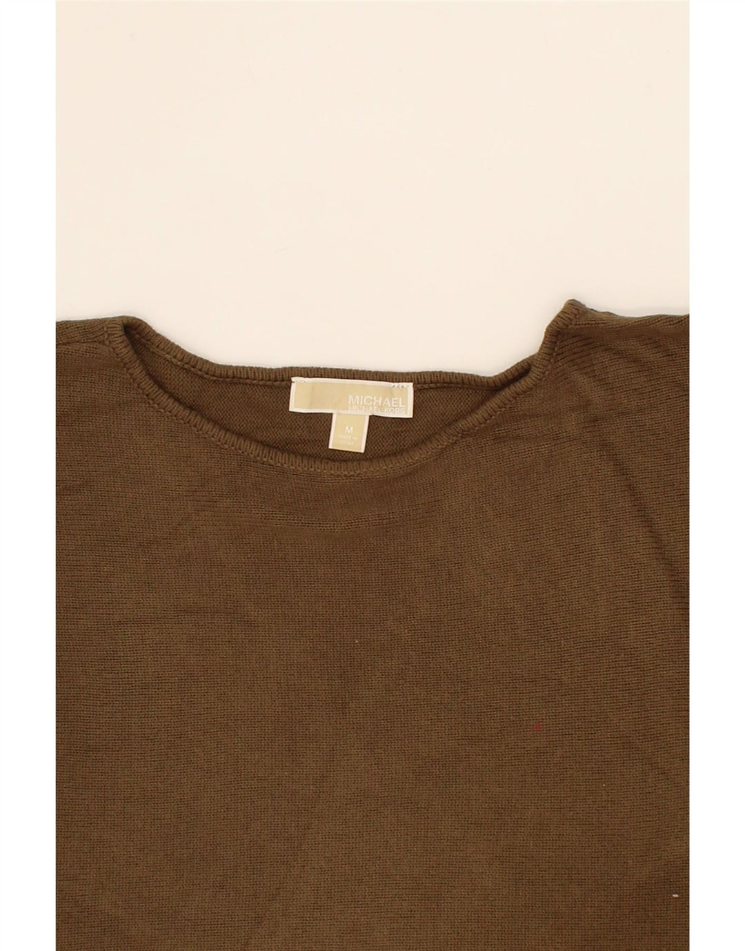 MICHAEL KORS Womens Longline Boat Neck Jumper Sweater UK 14 Medium Brown Vintage Michael Kors and Second-Hand Michael Kors from Messina Hembry 