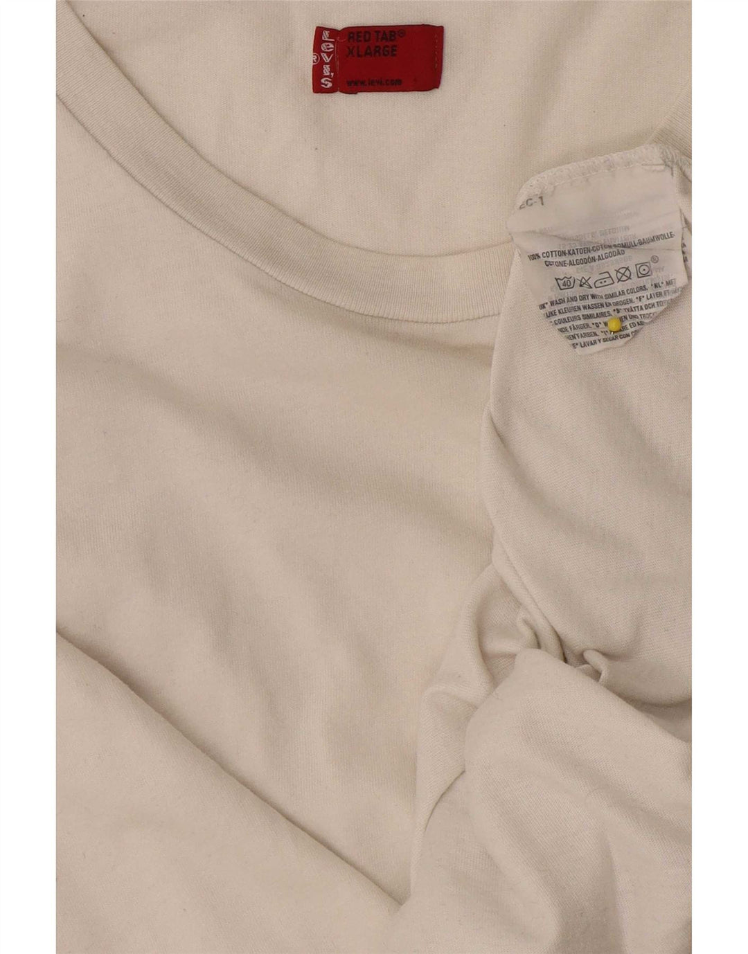 Levi's Herre Top Langærmet XL Hvid Bomuld