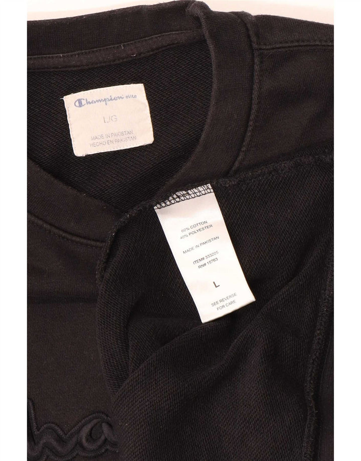 Champion Herre Grafisk Sweatshirt Jumper Stor Sort Bomuld