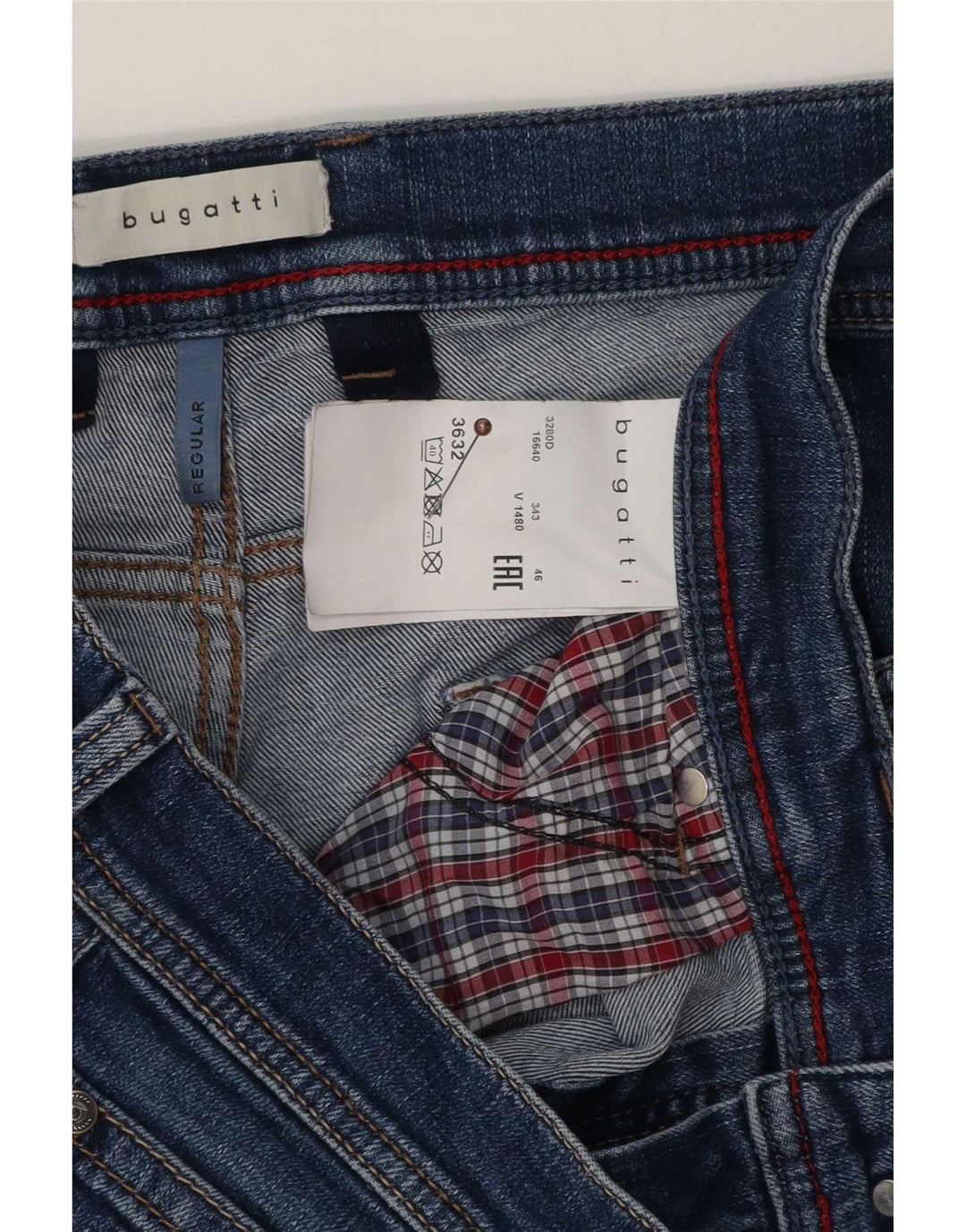 Bugatti Herre Regular Straight Jeans W36 L32 Blå Bomuld