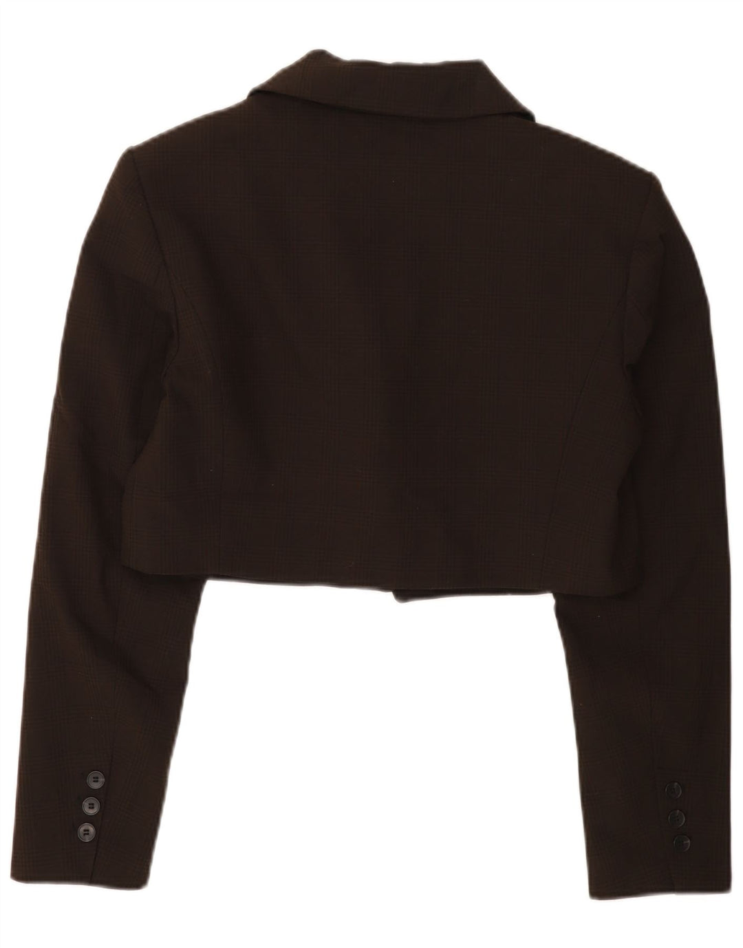 Zara Womens Crop 1-knaps blazerjakke UK 16 Stor brun ternet polyester