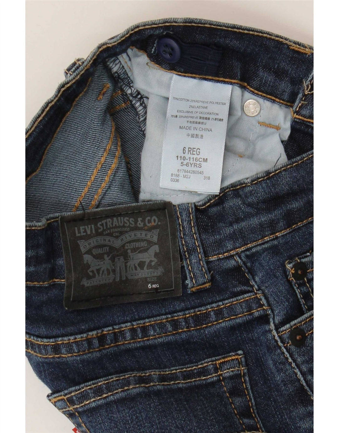 Levi's Boys 511 Slim Jeans 5-6 år W22 L20 Blå Bomuld