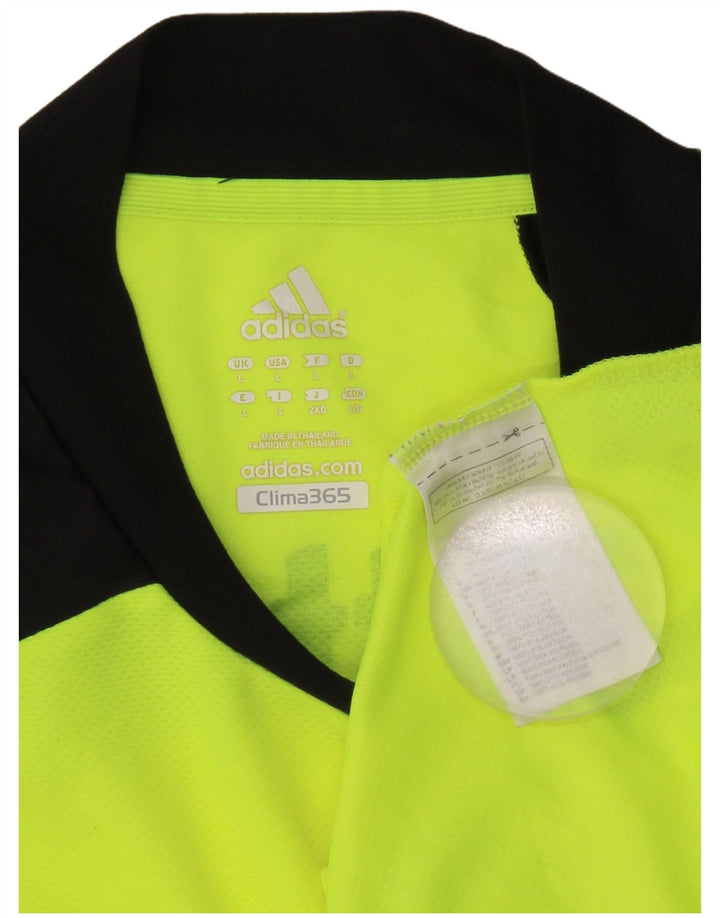 Adidas Grafisk T-shirt top til mænd, stor grøn farveblok polyester