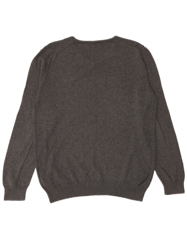 Besætningstøj Herre V-hals sweater Stor grå bomuld