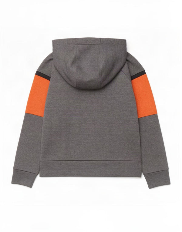 Russell Athletic Boys Hoodie Jumper 7-8 år Medium Grey Colourblock