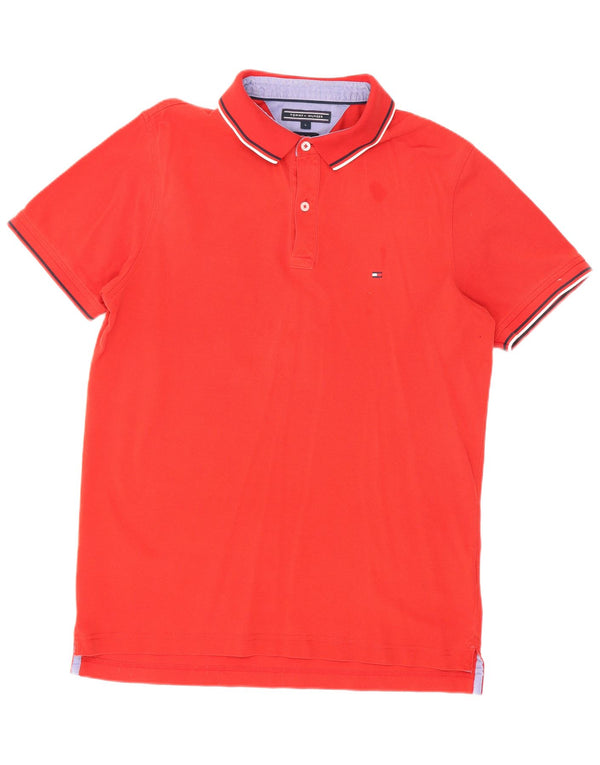 Tommy Hilfiger Herre Slim Fit Polo Shirt Stor Rød Bomuld