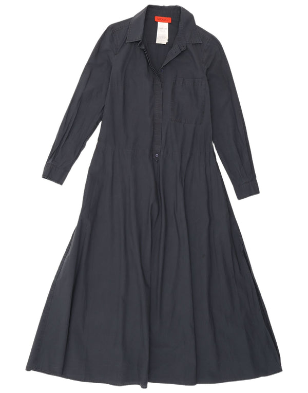 Max & Co. Dame Maxi Langærmet Skjortekjole UK 8 Small Navy Blue