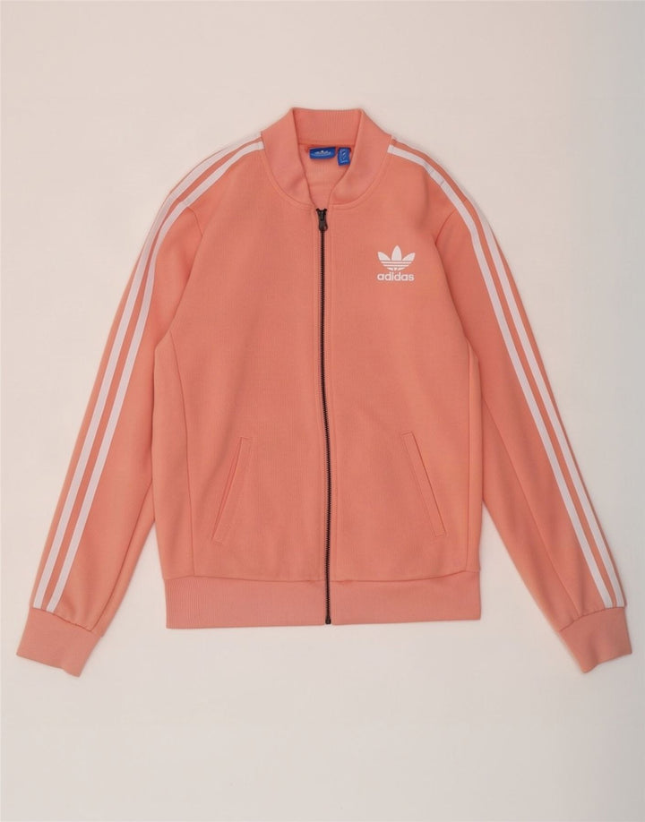 Adidas Dame Grafisk Oversized Tracksuit Top Jacket UK 8 Small Pink