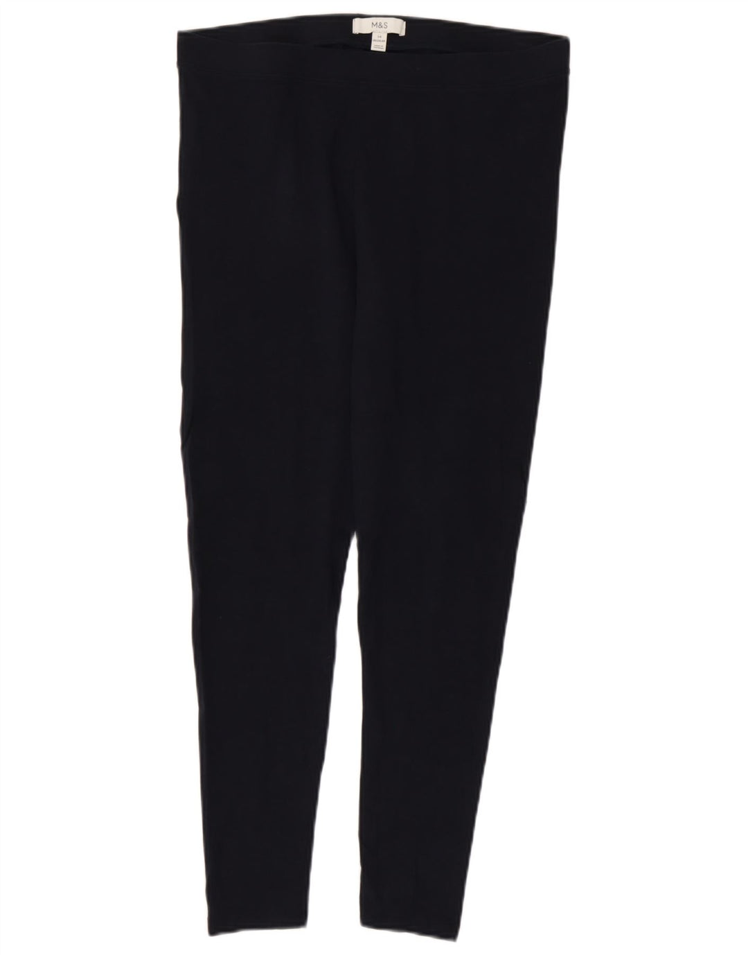 Marks & Spencer Womens Leggings UK 14 Large Navy Blue Cotton
