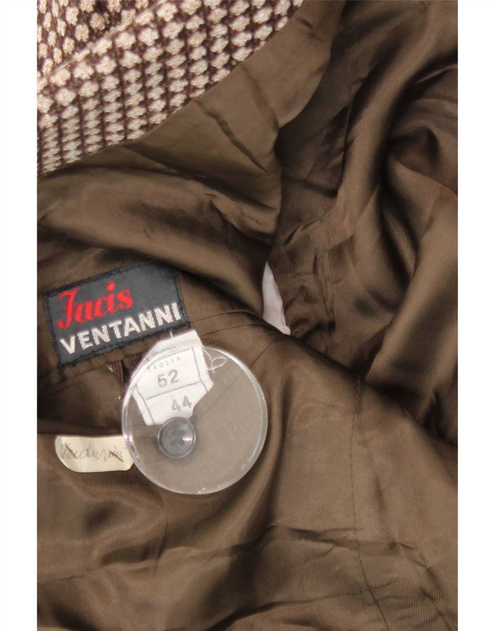 VENTANNI Herre 3-knaps blazerjakke IT 52 XL Brun Geometrisk