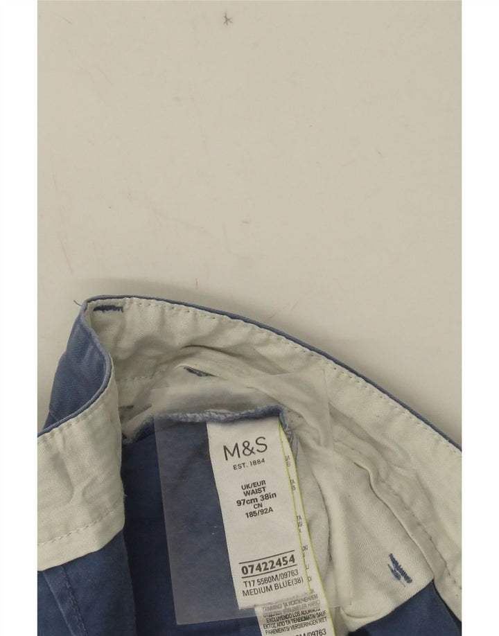Marks & Spencer Herre Chino Shorts W38 XL Blå Bomuld